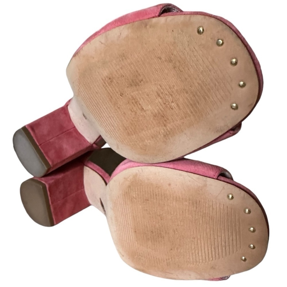 LOUISE ET CIE KARISA ANKLE CUFF PINK SUEDE BLOCK HEEL SIZE 7.5 - Picture 11 of 13